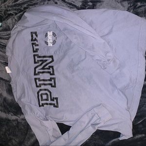 Long sleeve blue-grey PINK tee